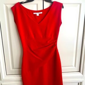 Diane Von Furstenberg Red Dress Size 4 fully-lined and side zip.